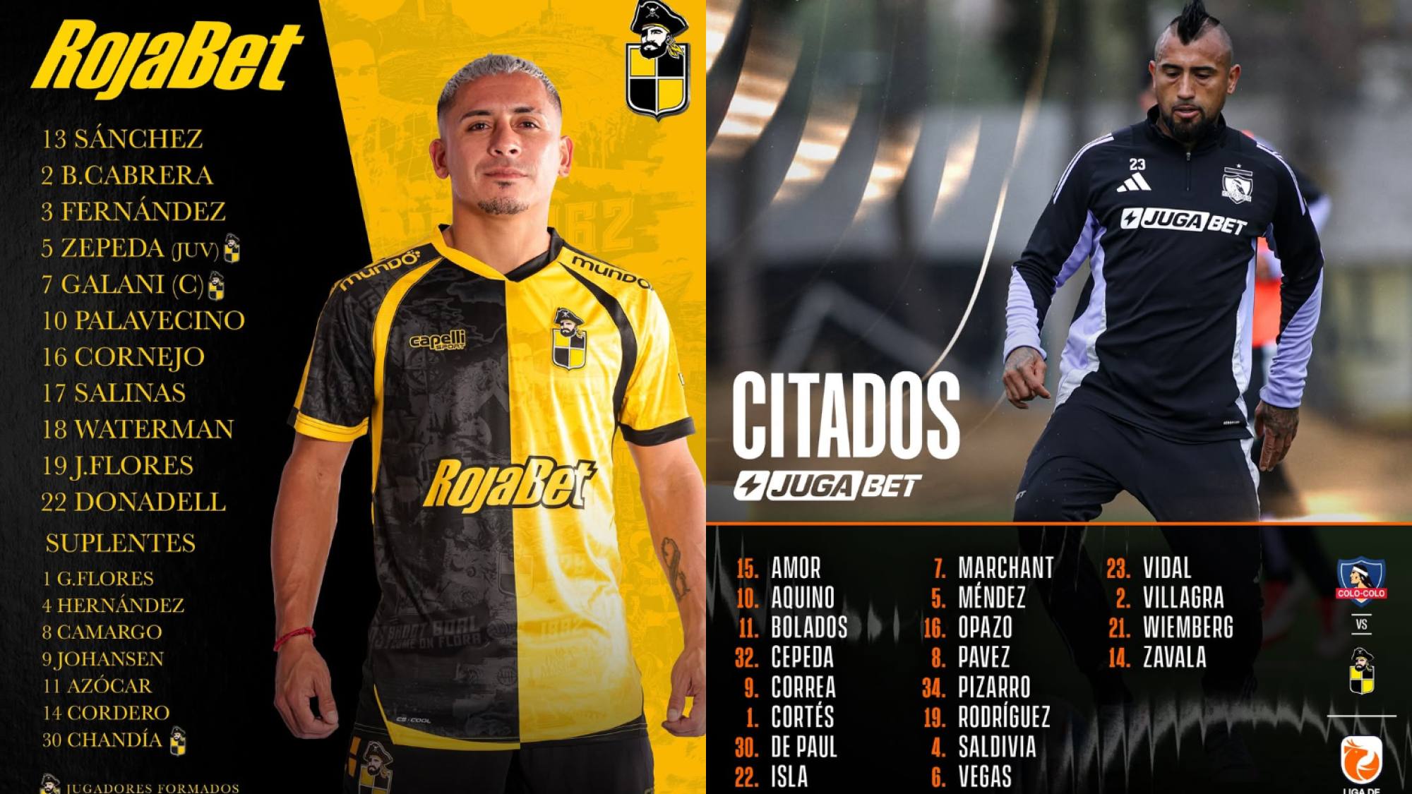 Colo Colo vs Coquimbo Unido, instagram @colocolooficial y @coquimbounidooficial