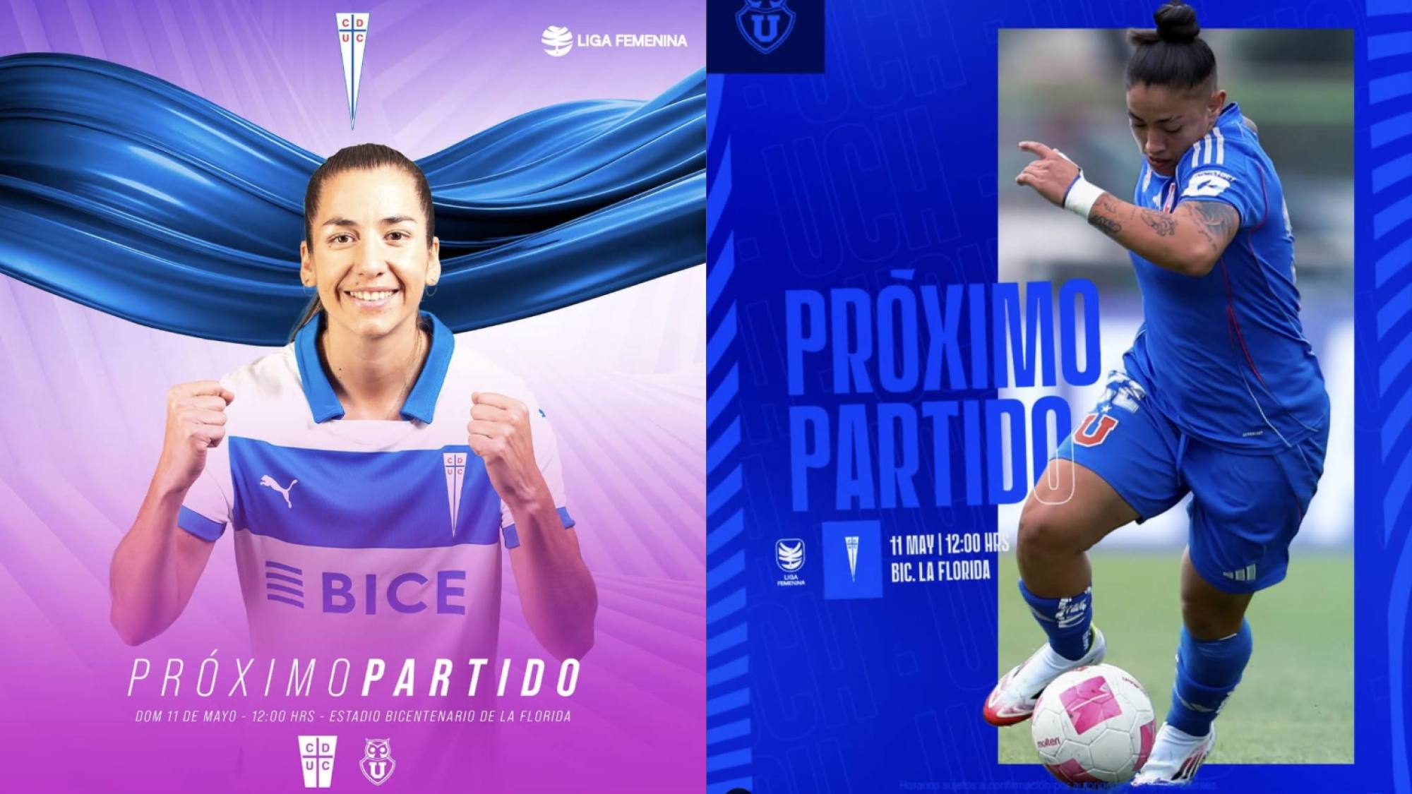 Próximo Partido, instagram @cruzados_oficial cruzados_oficial y @udechilefemenino