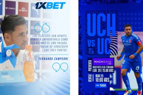Clásico Universario ,instagram @cruzados_oficial y @udechileoficial