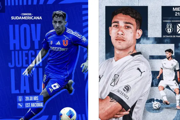 La U vs Independiente ,instagram @udechileoficial, @caindependiente